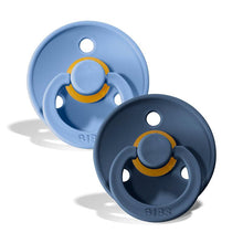 Load image into Gallery viewer, BIBS Colour 2 PACK Sky Blue/Steel Blue - Round / Natural Rubber Size 2
