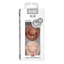 Load image into Gallery viewer, BIBS De Lux 2 PACK Woodchuck/Blush - Round / Silicone One Size
