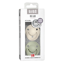 Load image into Gallery viewer, BIBS De Lux Ivory &amp; Sage - Round / Silicone One Size
