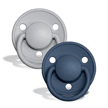 Load image into Gallery viewer, BIBS De Lux 2 PACK Cloud/Steel Blue - Round / Silicone One Size
