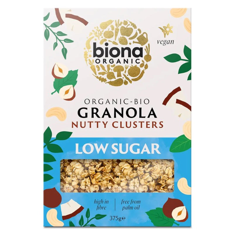 Biona Organic Granola Nutty Clusters Low Sugar, 375g