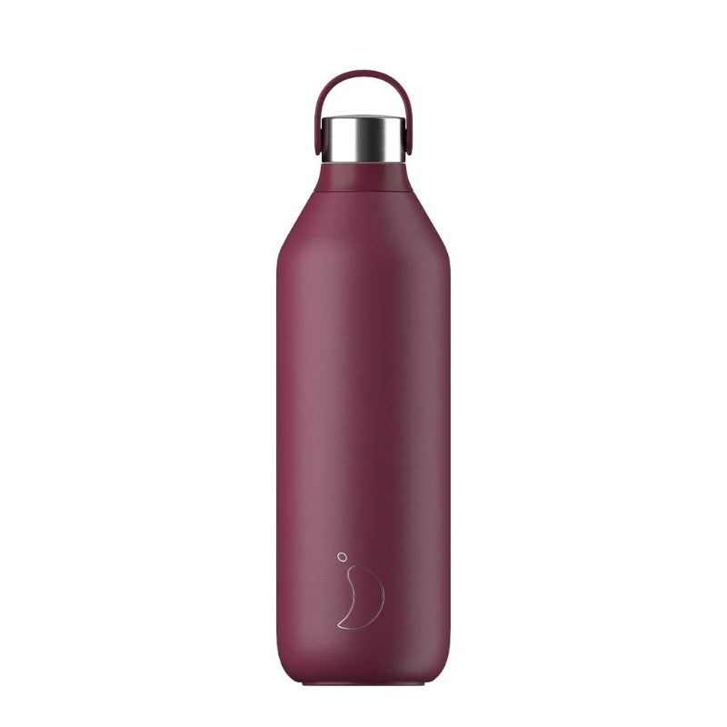 Chilly's Reusable Water Bottle Series 2 Plum Red, 1l