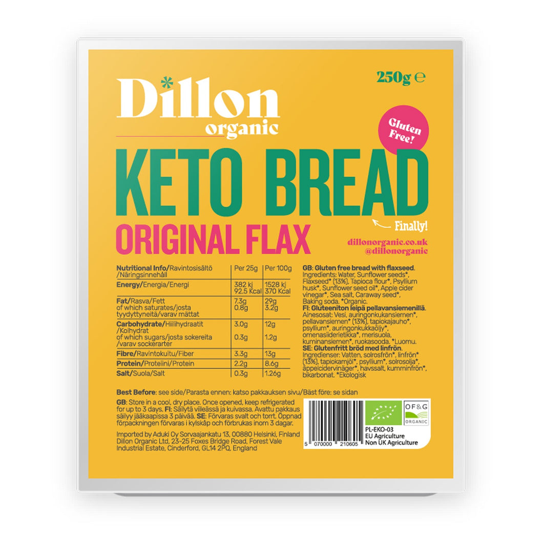 Dillon Organic Keto Bread Original Flax 250g Meats & Eats