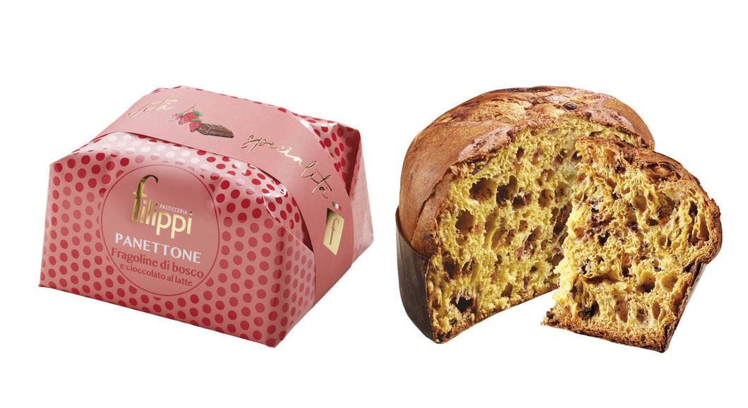 Filippi Panettone Wild Strawberries & Milk Chocolate, 1kg
