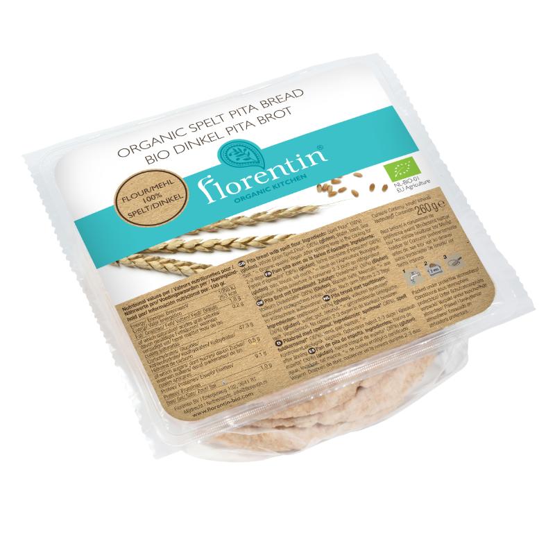 Florentin Organic Spelt Pita Bread, 4x 65g