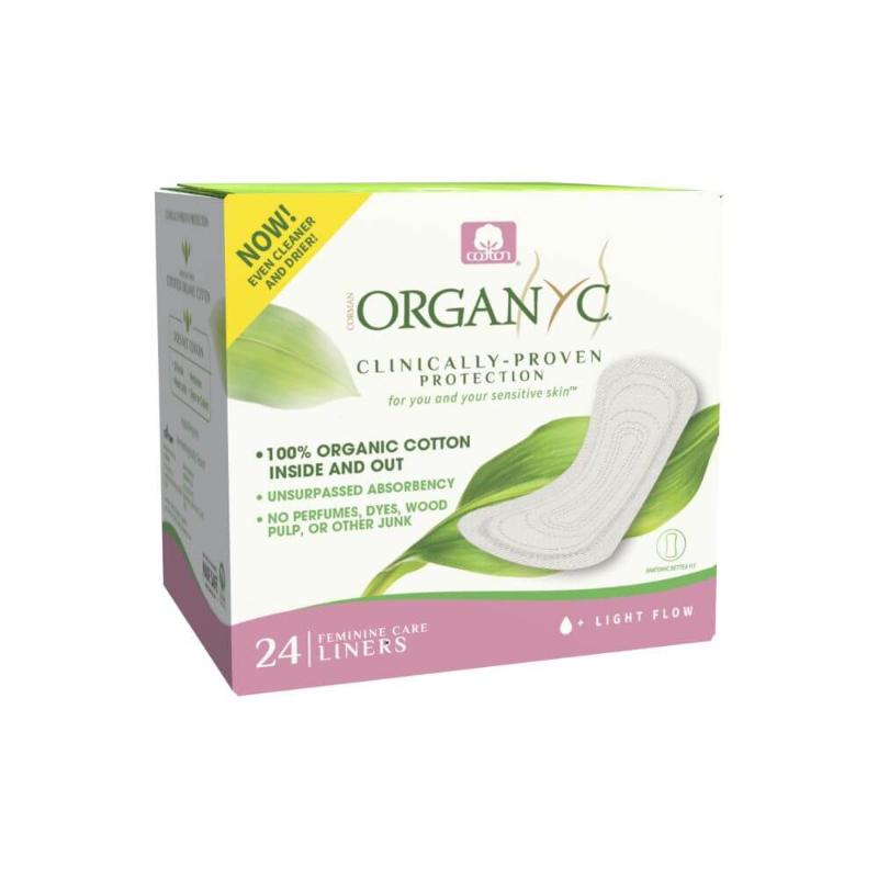Organyc Folded and Wrapped Panty Liners, 24 Pcs