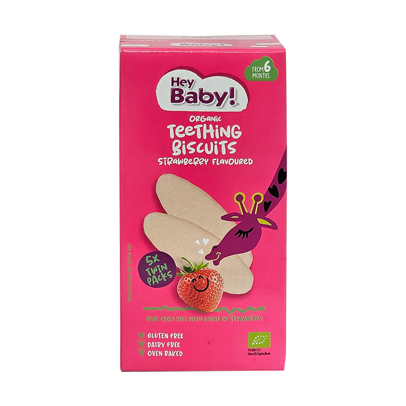 Hey Baby! Teething Biscuits Strawberry, 21g