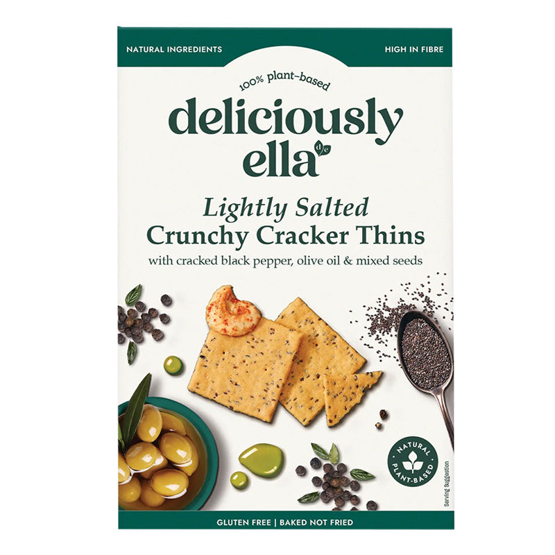 Deliciously Ella Lightly Salted Crunchy Cracker Thins, 100g