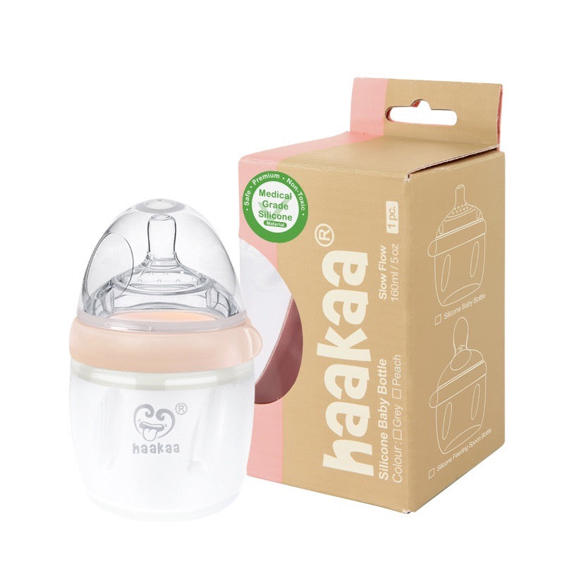 Haakaa Generation 3 Silicone Baby Bottle Peach, 160ml