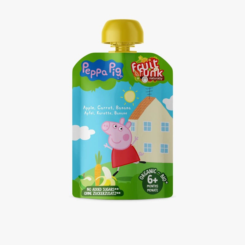 Fruit Funk Peppa Pig Pouch Apple, Carrot, Banana, 90g