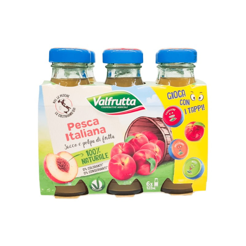 Valfrutta Peach Fruit Juice, 125ml X 6