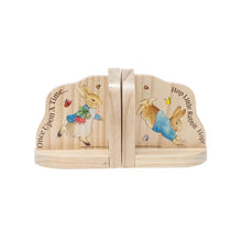 Load image into Gallery viewer, Peter Rabbit Beatrix Potter Wood Bookends
