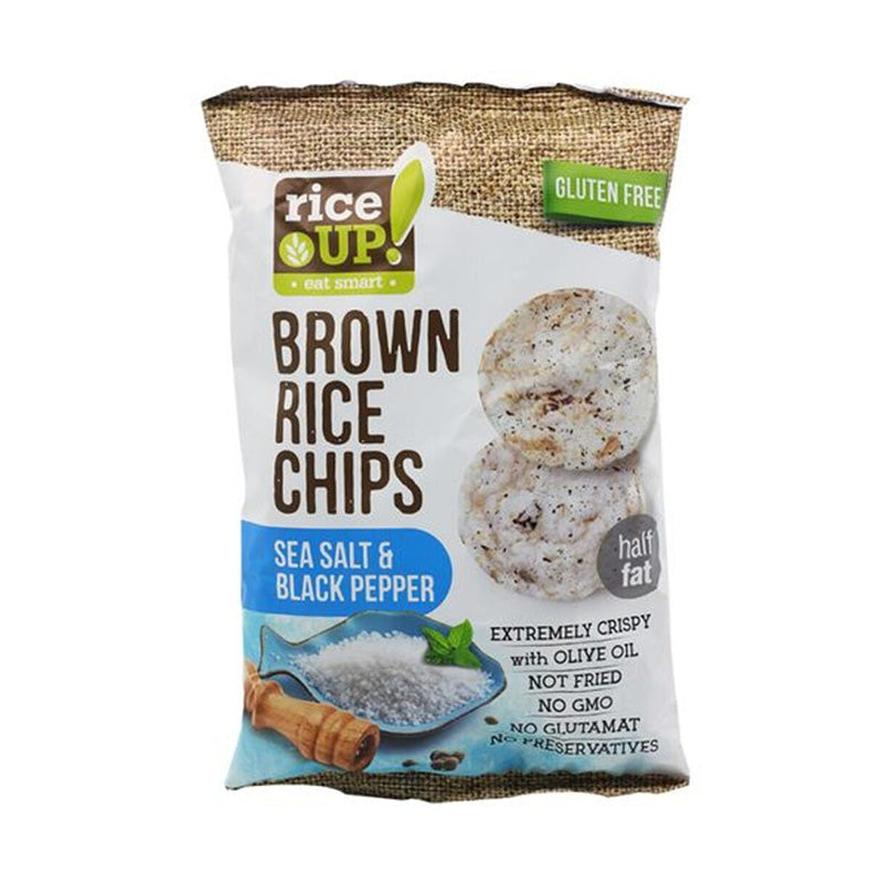 Rice up! Brown Rice Chips Sea Salt & Black Paper, 60g