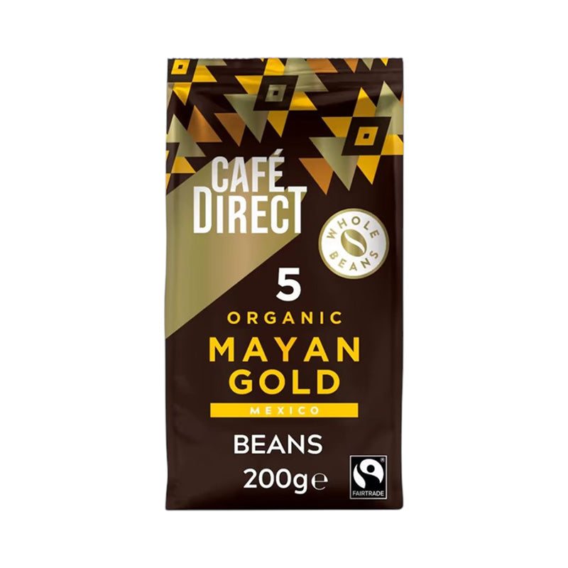 Cafe Direct Organic Mayan Gold Whole Beans Coffee, 200g