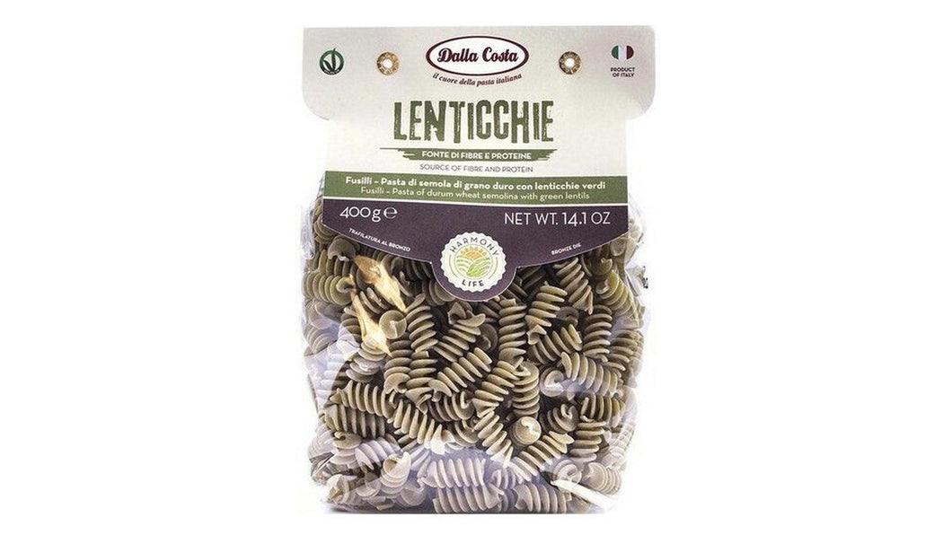 Dalla Costa 30% Green Lentil Pasta Fusilli, 400g