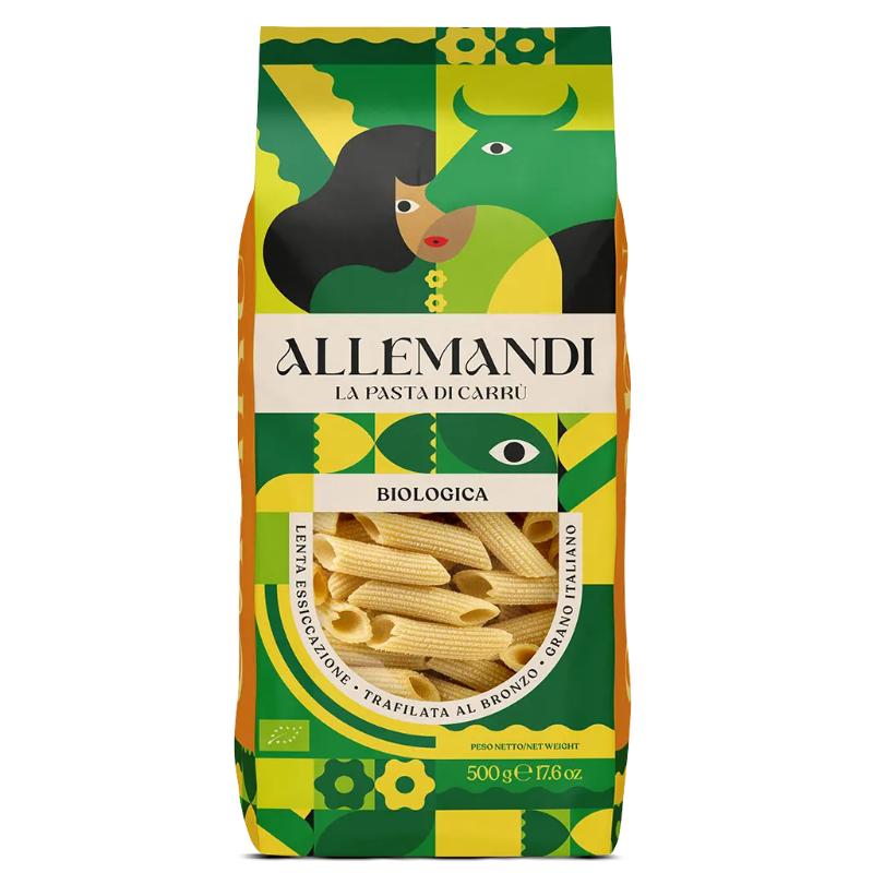 Allemandi Organic Penne Rigatte Durum Wheat Semolina Pasta, 500g