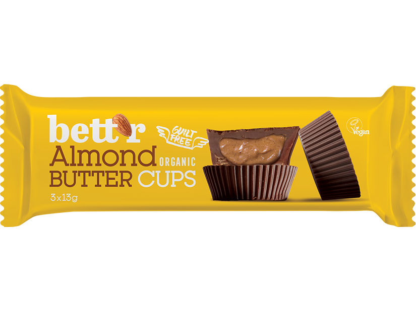 Bett'r Organic Almond Butter Cups X3, 13g