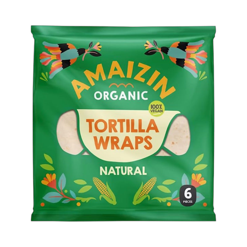 Amaizin Organic Tortilla Wraps Natural, 6-pack