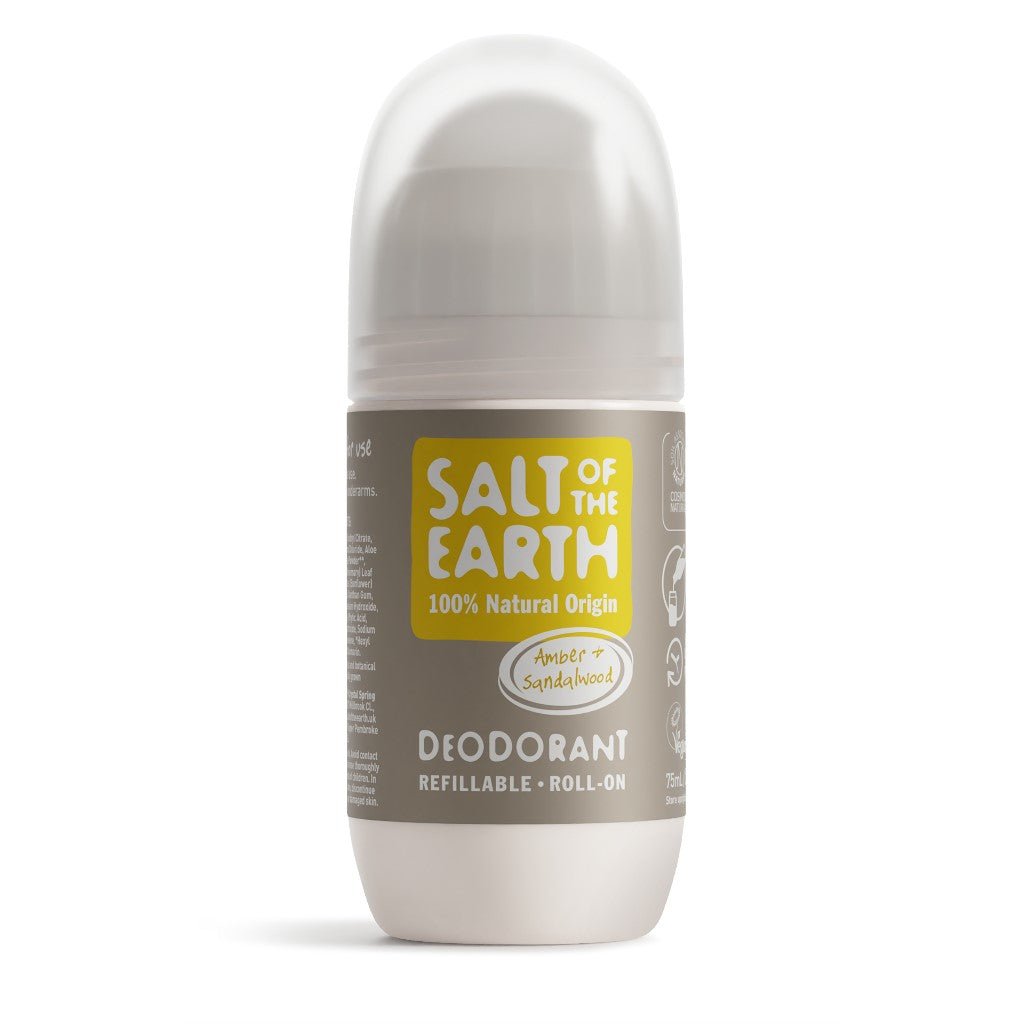 Salt of the Earth Amber & Sandalwood Refillable Roll-on, 75ml