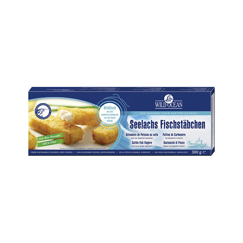 Wild Ocean Pollock Fish Fingers With Organic Breading, 300g