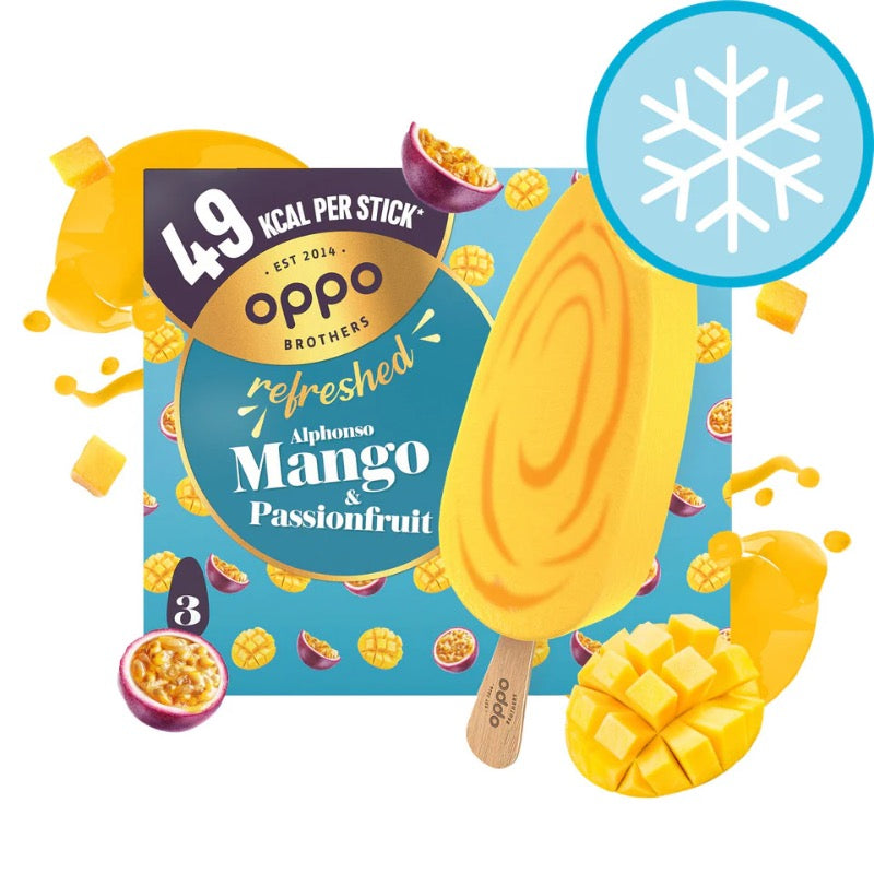 Oppo Alphonso Mango & Passion Fruit, 3 x 62g