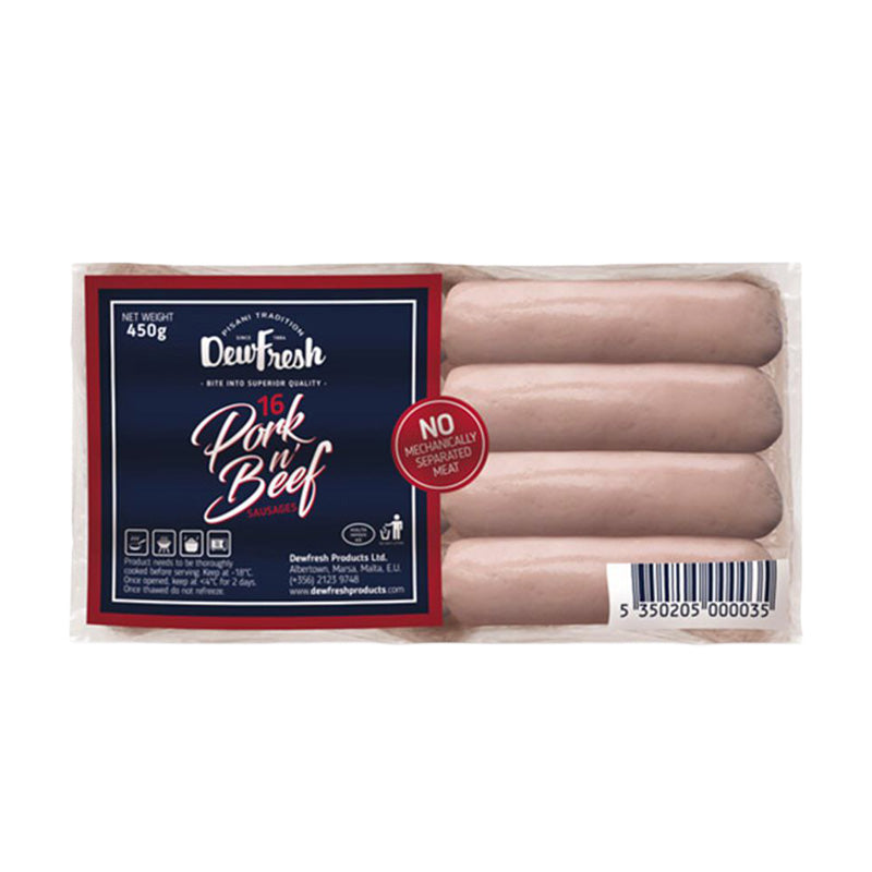 Dew Fresh Pork N' Beef Sausages, 16 x 450g