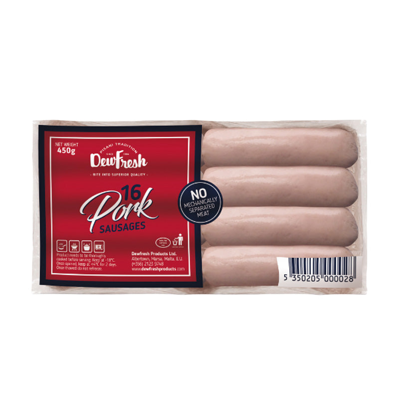 Dew Fresh Pork Sausages, 16 x 454g