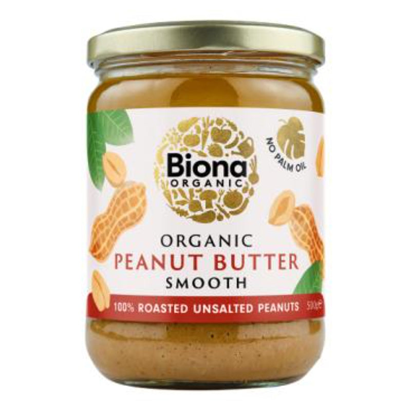 Biona Organic Peanut Butter Smooth Unsalted, 500g