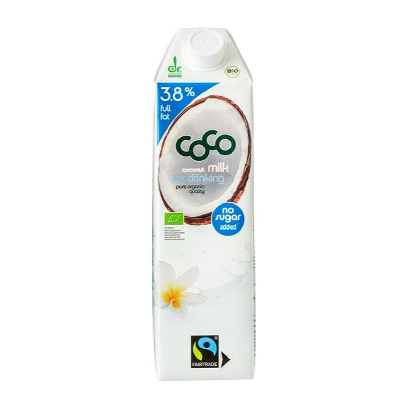 Dr Martins Organic Coconut Milk 3.8%, 1lt