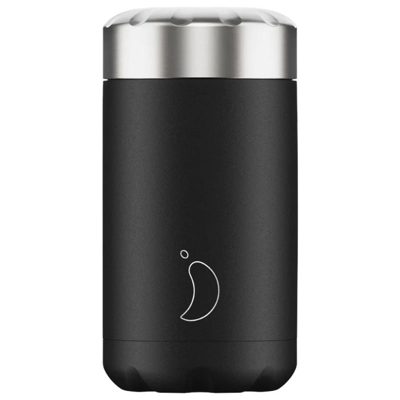 Chilly's Reusable Food Pot Black Monochrome Edition, 500ml
