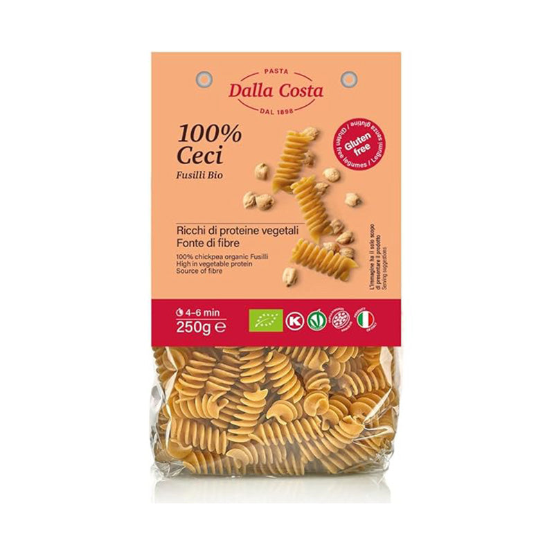 Dalla Costa Organic 100% Chickpea Fusilli, 250g