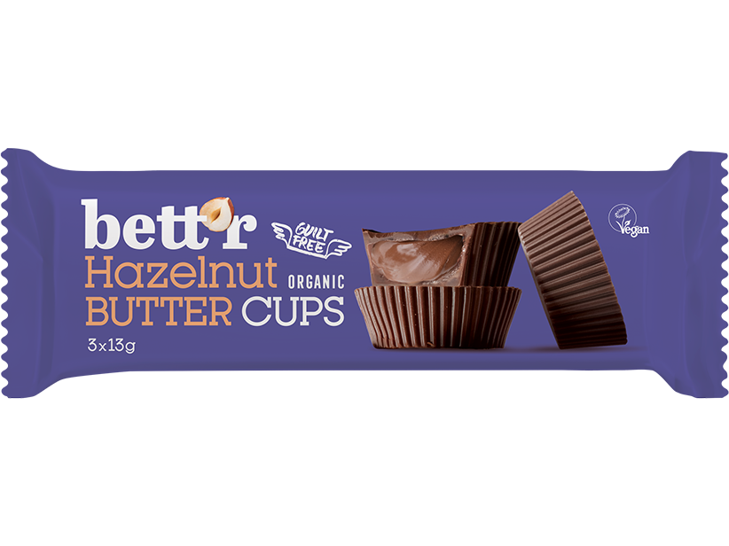 Bett'r Organic Hazelnut Butter Cups X3, 13g
