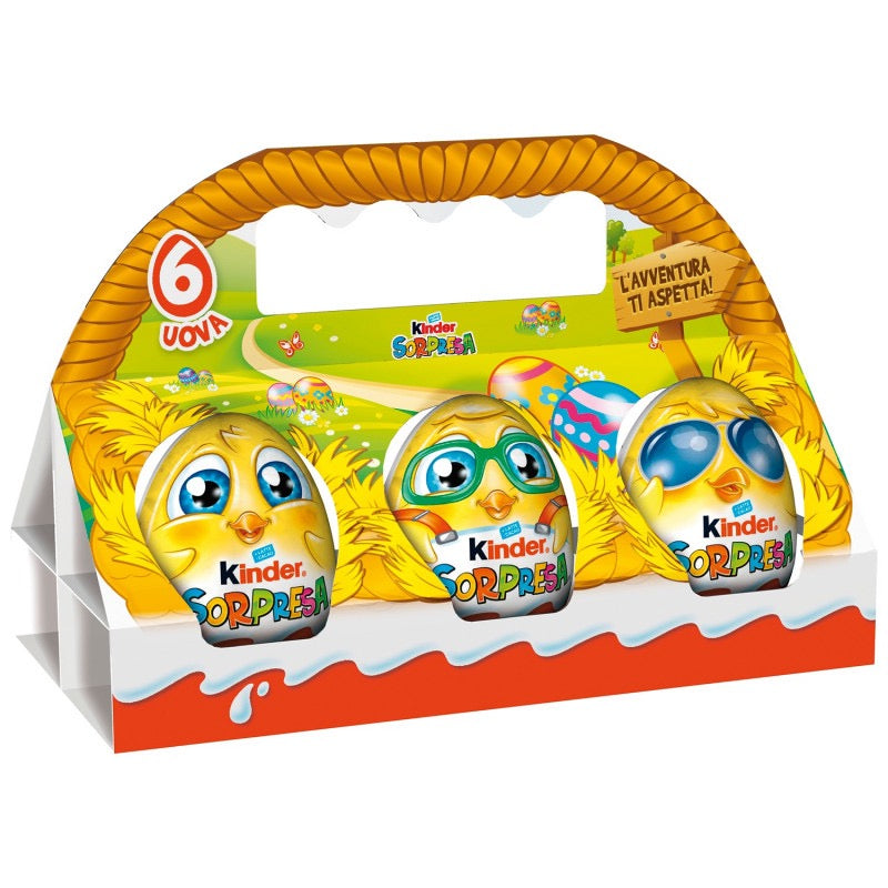 Kinder Surprise 6 Piece Easter Basket, 120g
