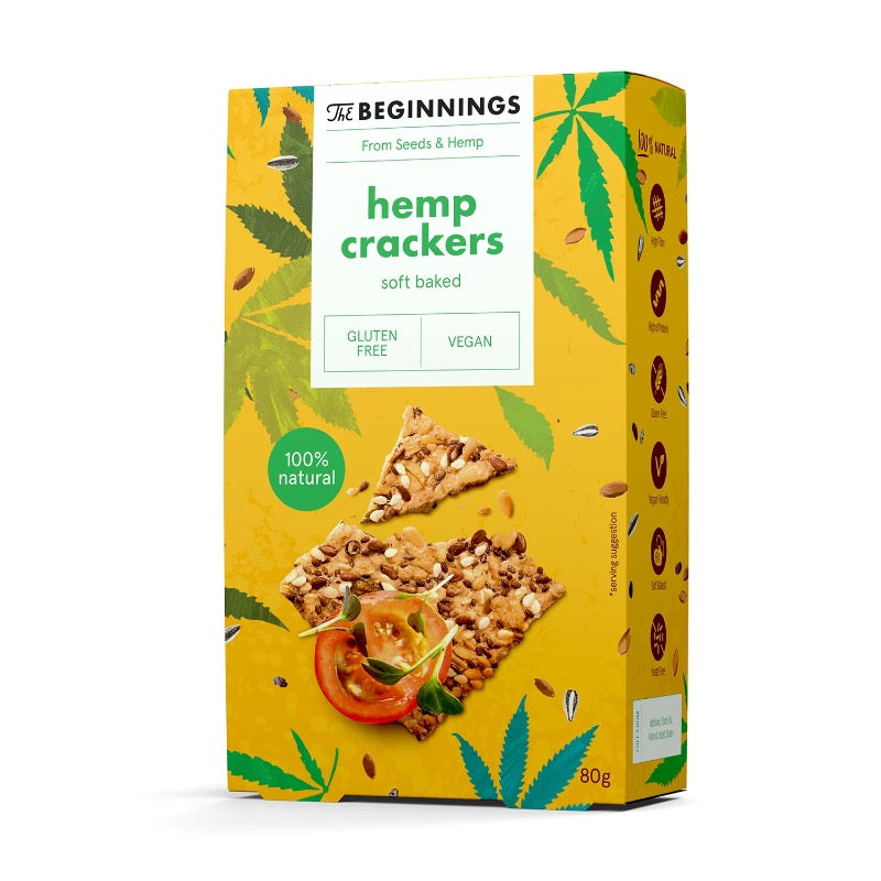 The Beginnings Hemp Crackers, 80g