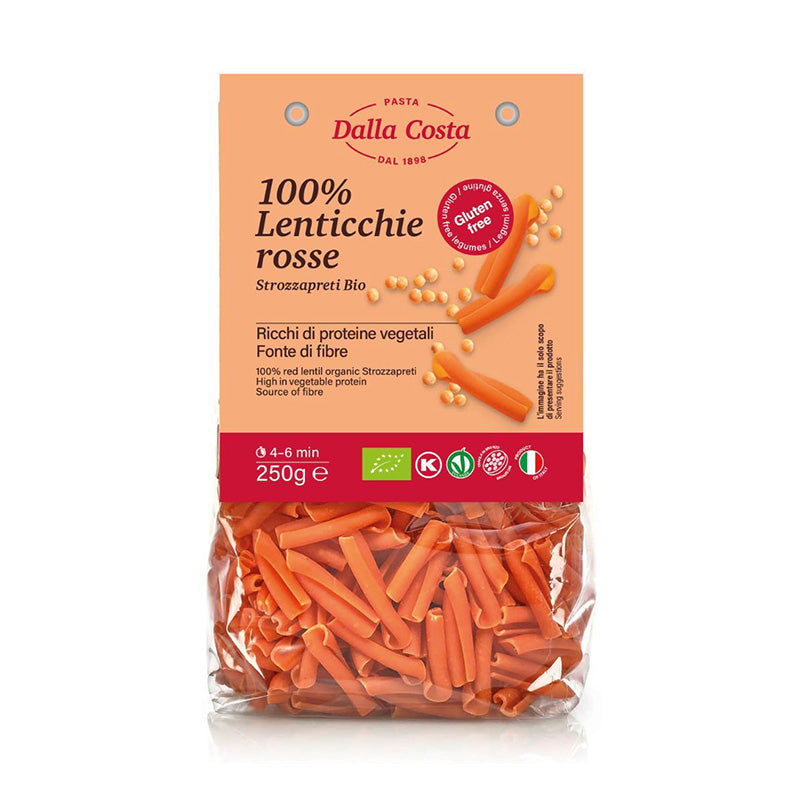 Dalla Costa Organic 100% Lentil Strozzapreti Pasta, 250g