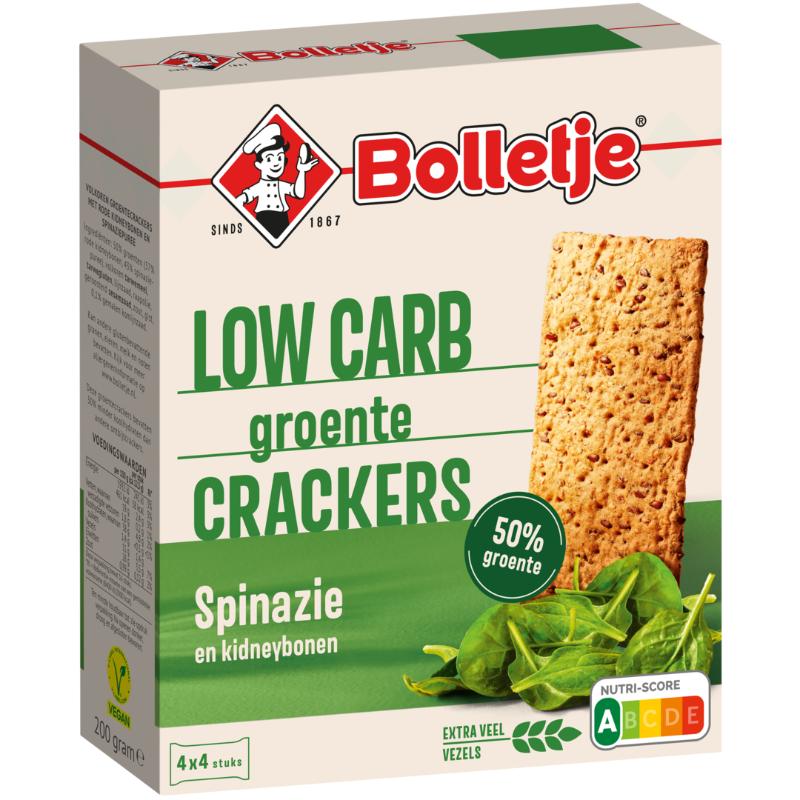 Bolletje Low Carb Vegetable Crackers Spinach, 200g