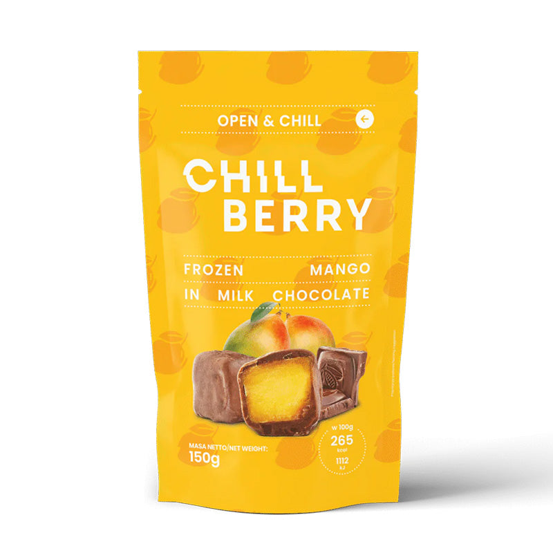 Chill Berry Frozen Mango Covered In Milk Chocolate, 150g