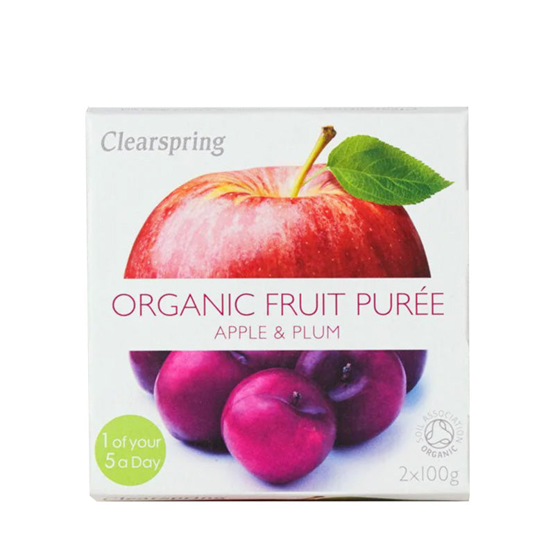 Clearspring Organic Apple & Plum Fruit Purée, 2x 100g