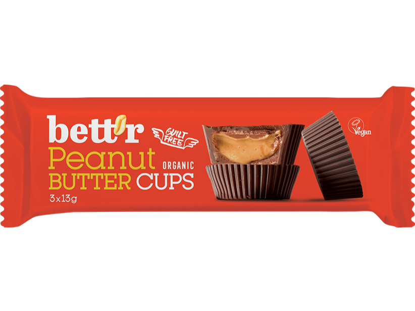 Bett'r Organic Peanut Butter Cups X3, 13g