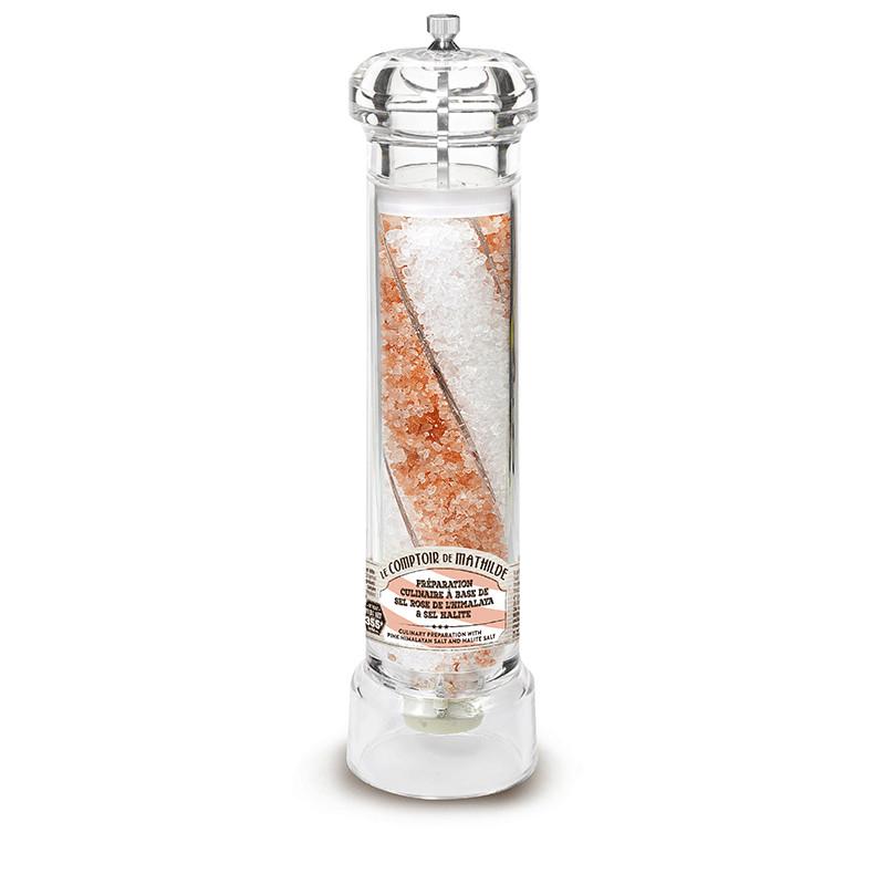 Le Comptoir De Mathilde Pink Himalayan Salt and Halite Salt XL Mill, 355g