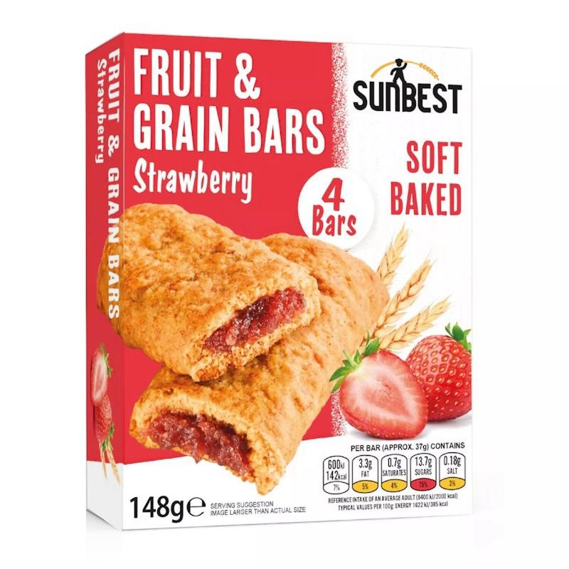 Sunbest Strawberry Fruit & Grain Bars, 148g