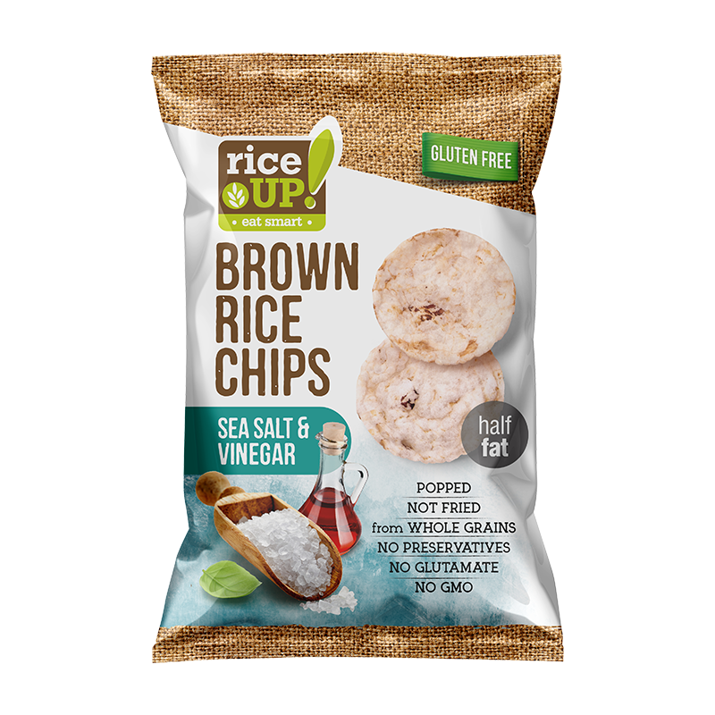 Rice up! Brown Rice Chips Sea Salt & Vinegar, 60g