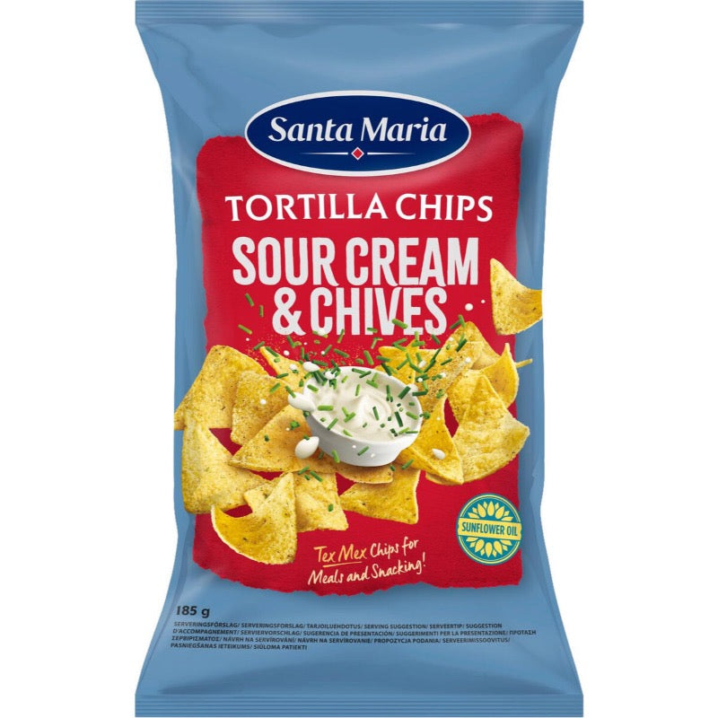 Santa Maria Nacho Chips Sour Cream & Chives, 185g