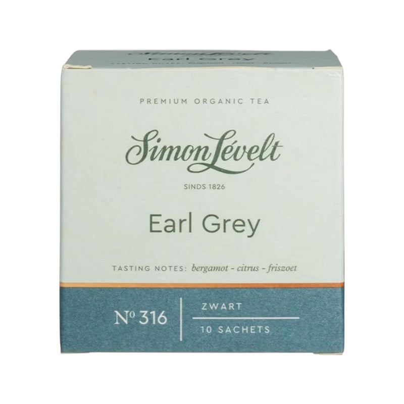 Simon Lévelt Organic Earl Grey Black Tea, 10 Bags