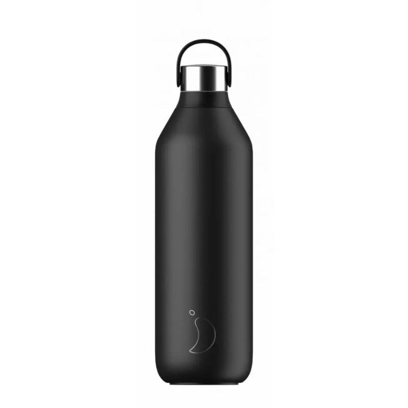 Chilly's Reusable Water Bottle Series 2 Abyss Black, 1l