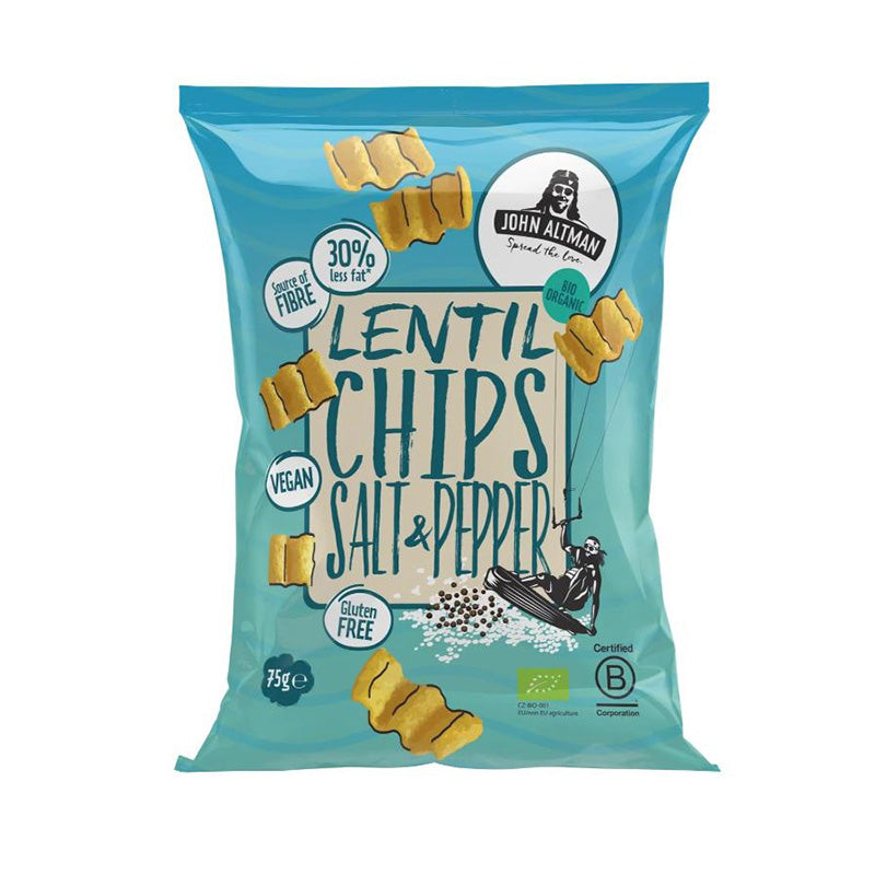 John Altman Organic Lentil Chips Salt & Pepper, 75g