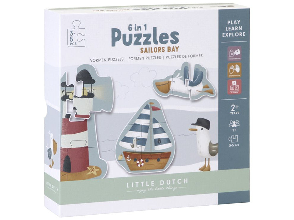 Little Dutch - 6 in 1 Puzzles Sailors Bay