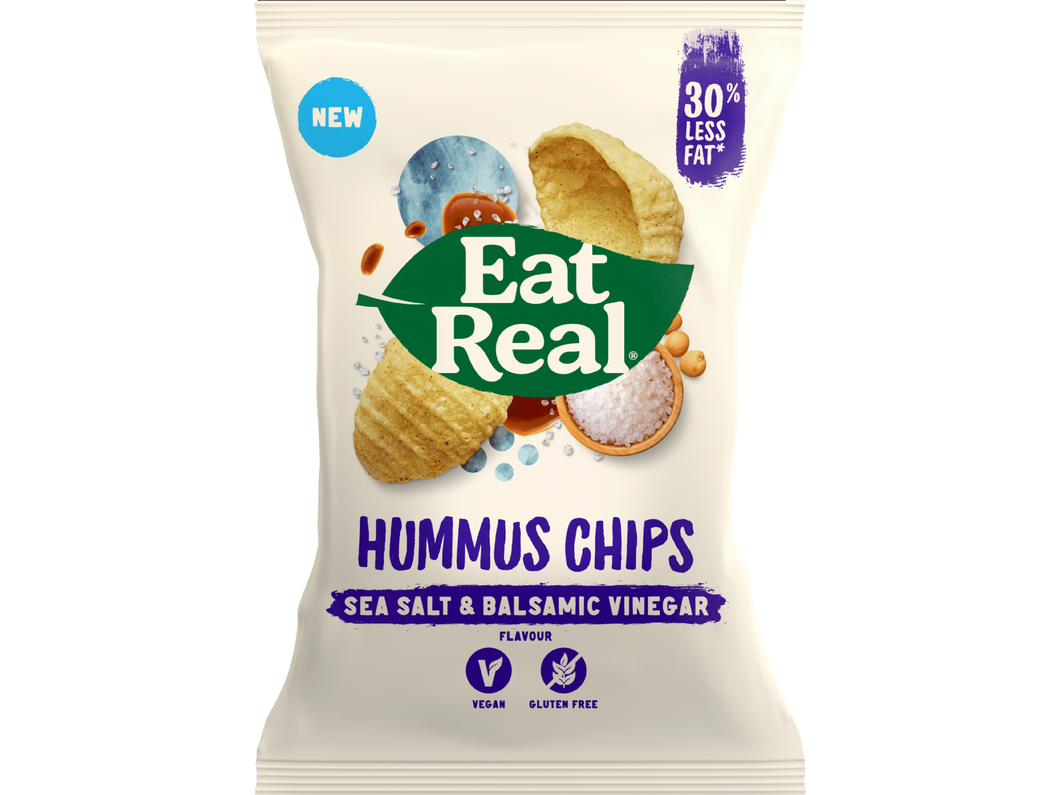 Eat Real Hummus Chips Sea Salt & Balsamic Vinegar 135g Meats & Eats