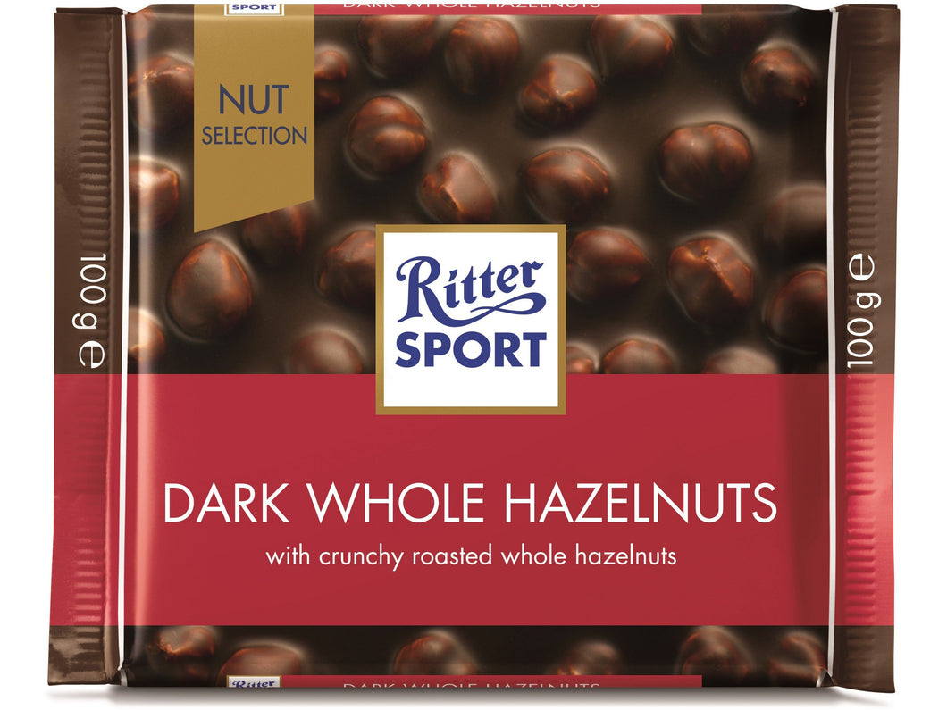 Ritter Sport Dark Whole Hazelnuts Chocolate Bar 100g