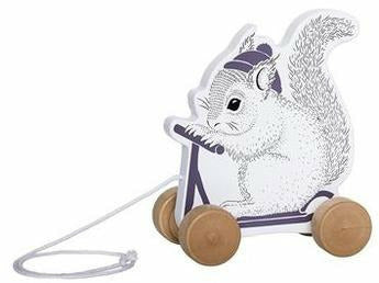 Pull Along Toy, White, MDF Meats & Eats